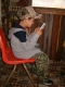 Alex is passing time while turkey hunting